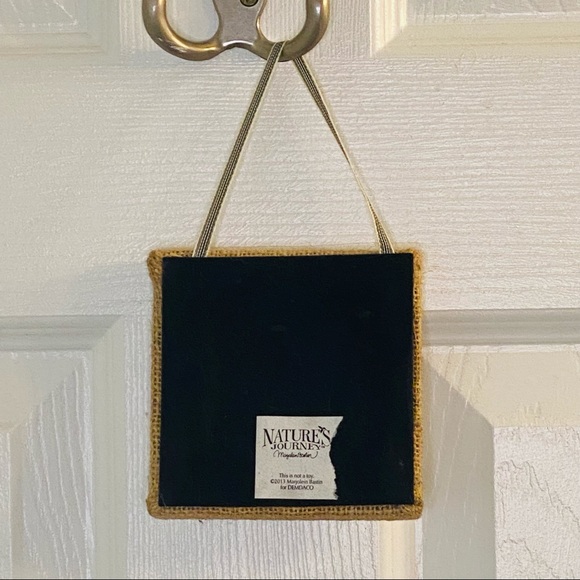 Butterfly Wish Burlap Hanging Tile  Nature’s Journey by Marjolein - Picture 3 of 11